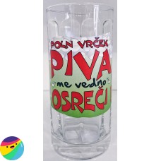 Pivski vrček - Poln vrček piva me vedno osreči Pivski vrček - Poln vrček piva me vedno osreči